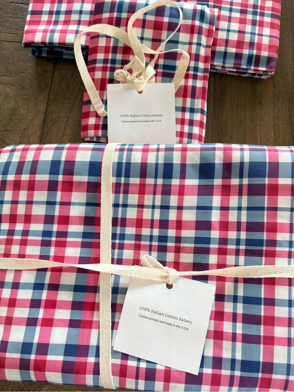Spoonflower King Bedding Cotton Sateen Duvet Cover + Three Euro Pillow Shams NWT